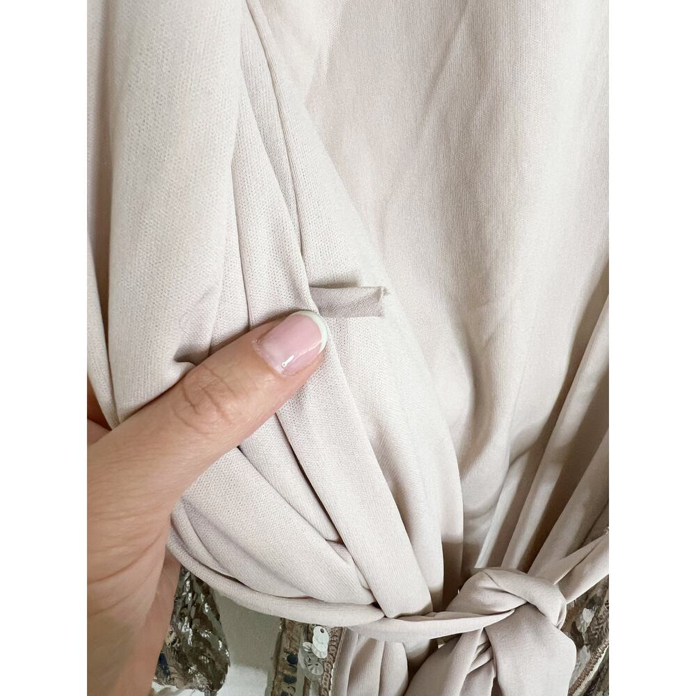 Show Me Your Mumu Giselle Kimono Wrap Silver Sequin Party Mini Dress Small - Picture 12 of 12